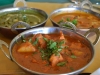 Goan Vindaloo with Chicken, Saag Paneer and Chicken Tikka Masala